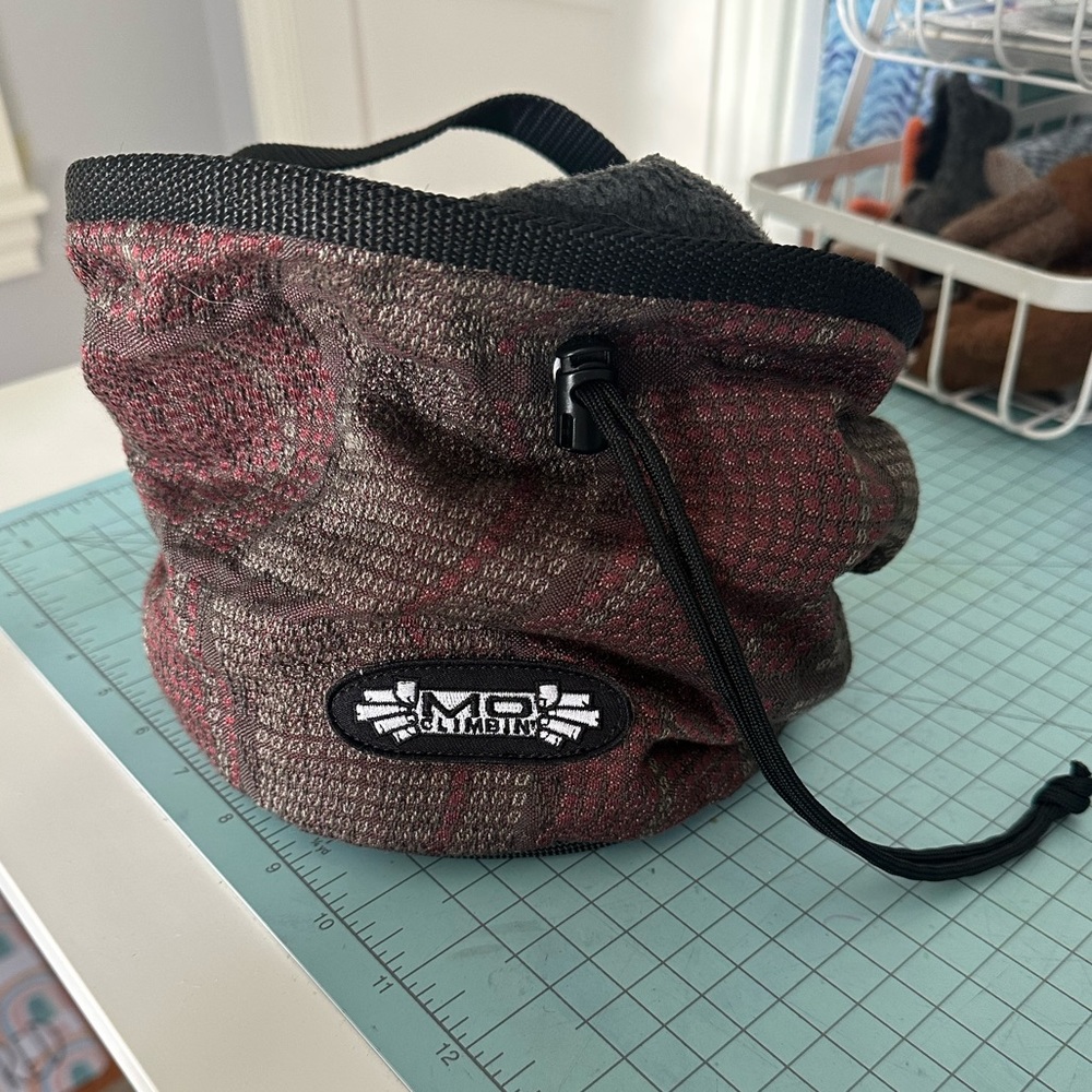 Custom Made Mo Climbing Chalk Bucket with Belay Device